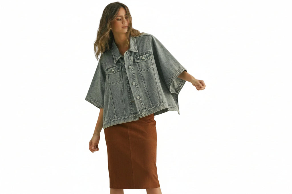 The Battersea Denim Cape Jacket