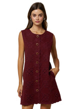 Embroidery Mini Shift Dress