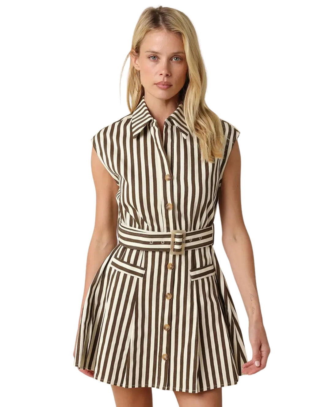 The Mia Striped Belted Dress