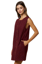 Embroidery Mini Shift Dress