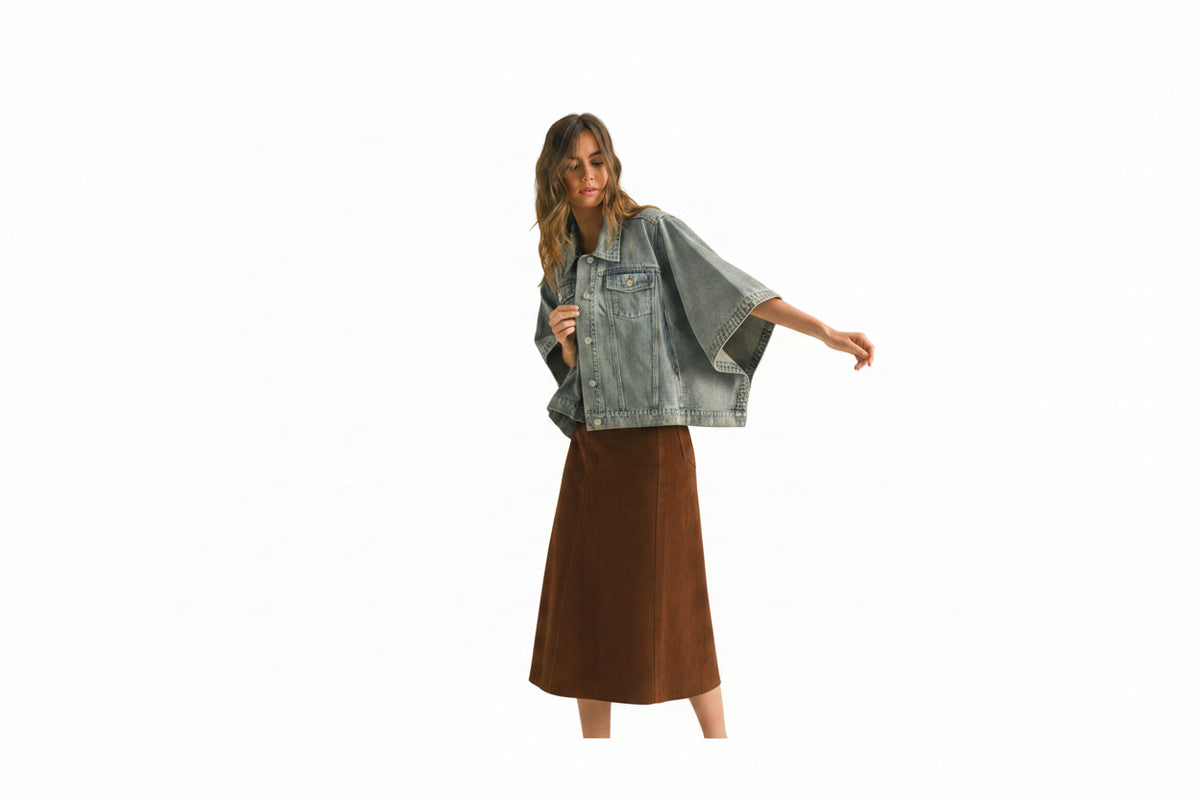 The Battersea Denim Cape Jacket