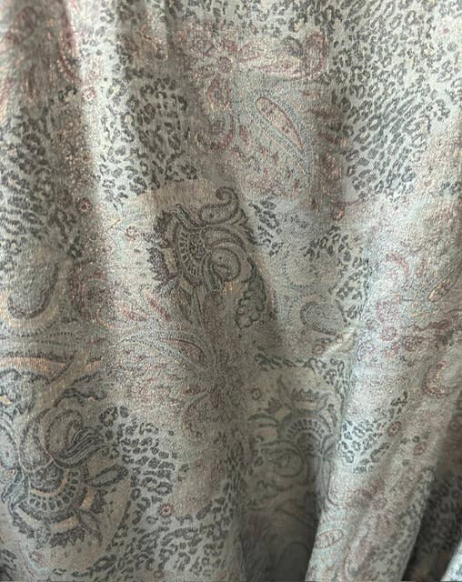 Golden Tapestry Button-Down Long Sleeve Short Dress