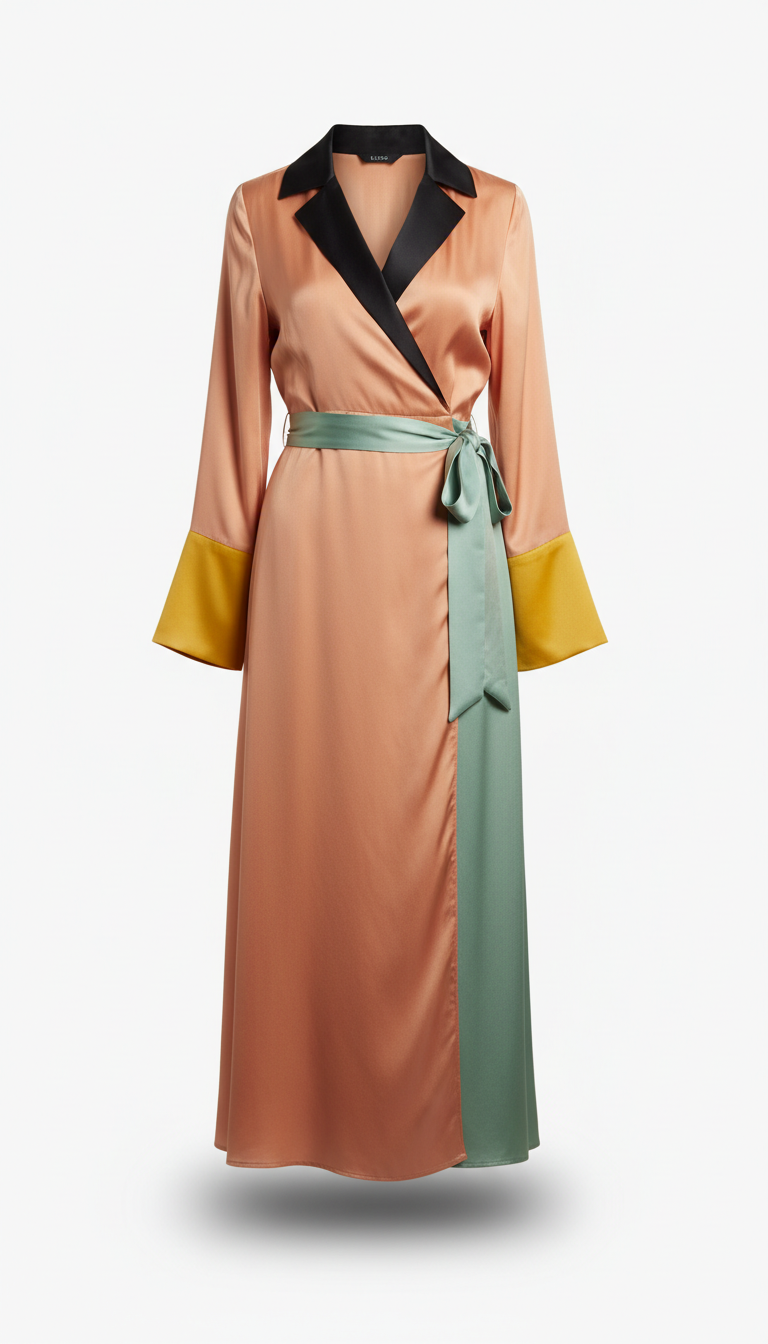 Silk Midi Dress With Drape Detail