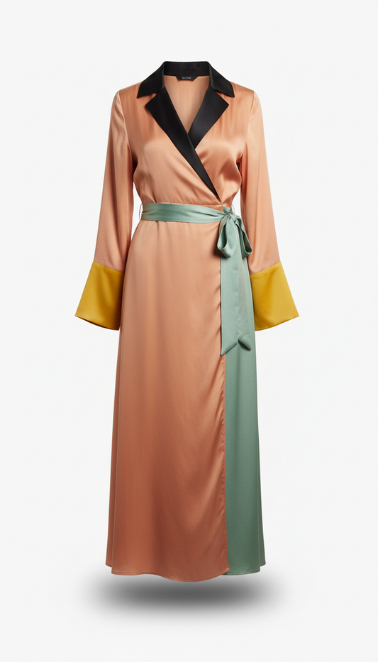 Silk Midi Dress With Drape Detail