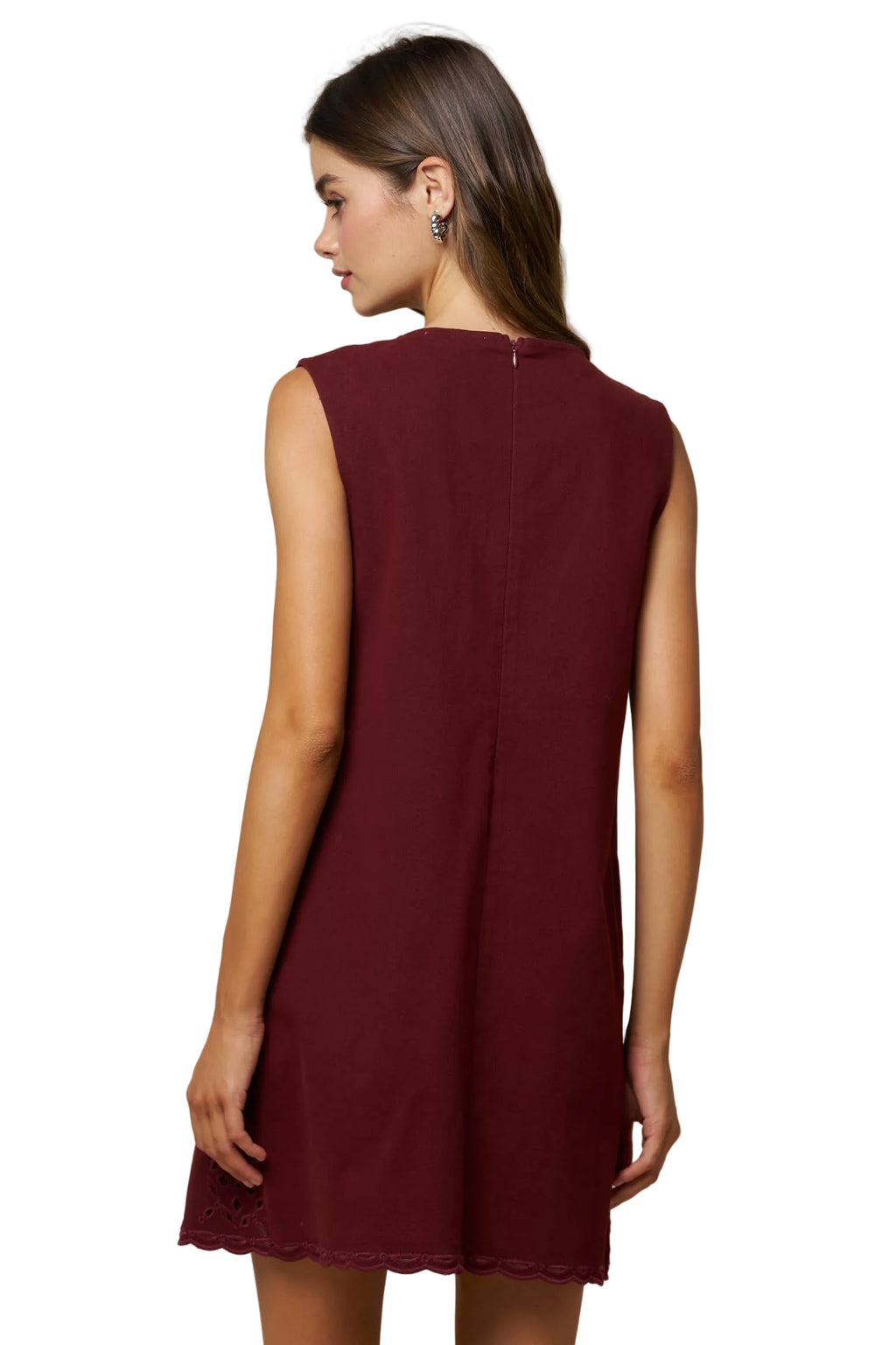 Embroidery Mini Shift Dress